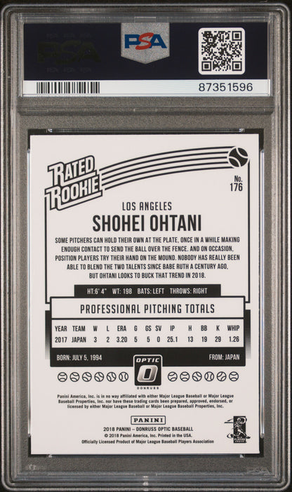 2018 Optic Shohei Ohtani PSA 10 RC