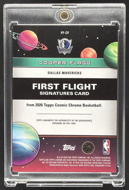 2025-26 Topps Cosmic Chrome Cooper Flagg #FF-CF First Flight Signatures RC Auto