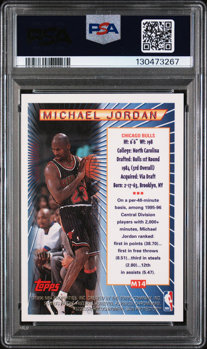 1996-97 Topps Finest Mystery Michael Jordan Division Winner PSA 6