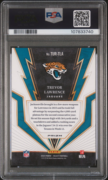 2023 Select Trevor Lawrence Zebra Turbo Charged PSA 10