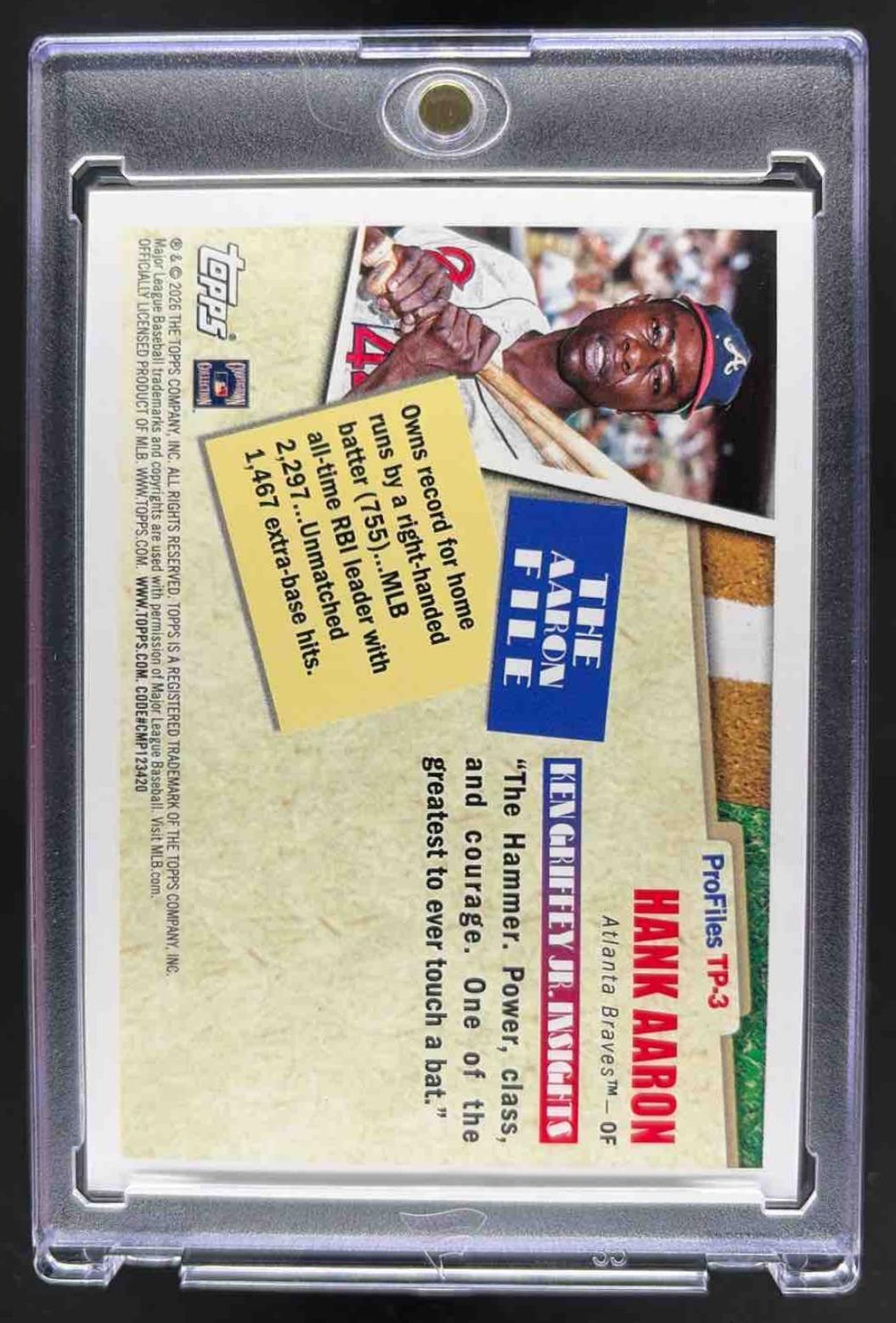 2026 Topps Hank Aaron #TP-3 Profiles Red Foil 5/5
