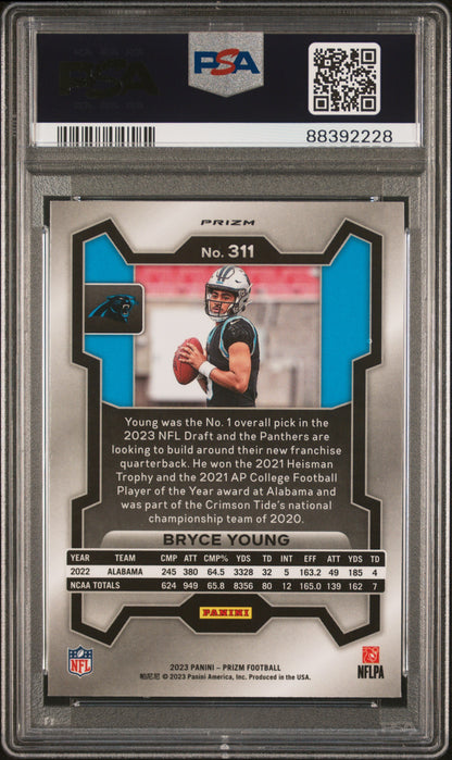 2023 Prizm Bryce Young Orange Lazer Rookie PSA 10
