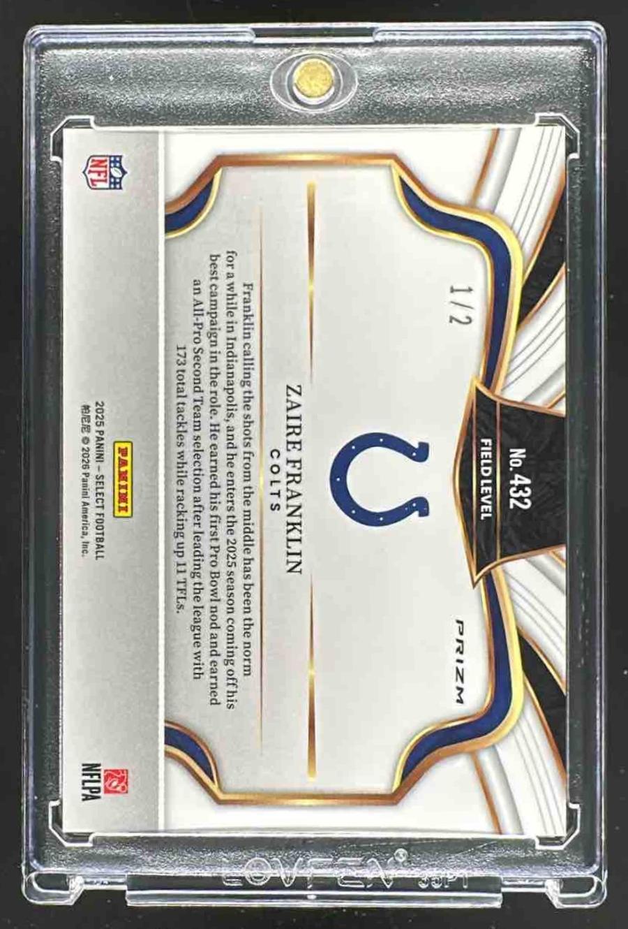 2025 Panini Select Zaire Franklin #432 Field Level  Snakeskin Prizm 1/2