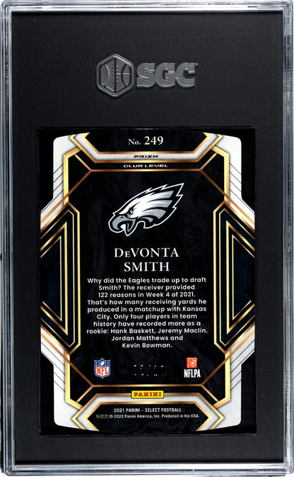 2021 Select Gold Devonta Smith Rookie Die Cut Gold /10 SGC 9