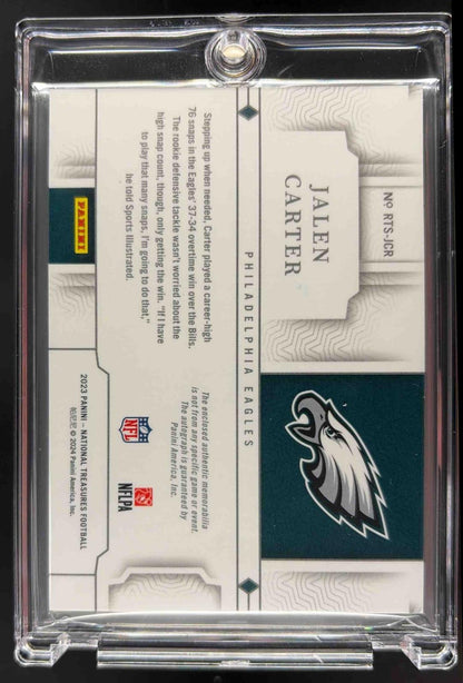 2023 National Treasures Jalen Carter #RTS-JCR Black Laundry Tag Auto 5/5 RC