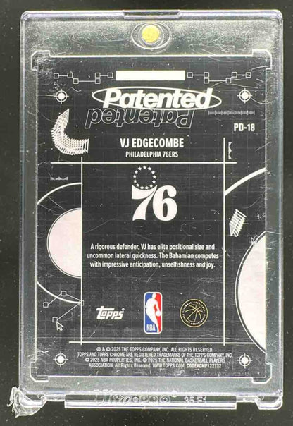 2025-26 Topps Chrome VJ Edgecombe #PD-18 Patented RC SSP 76ers