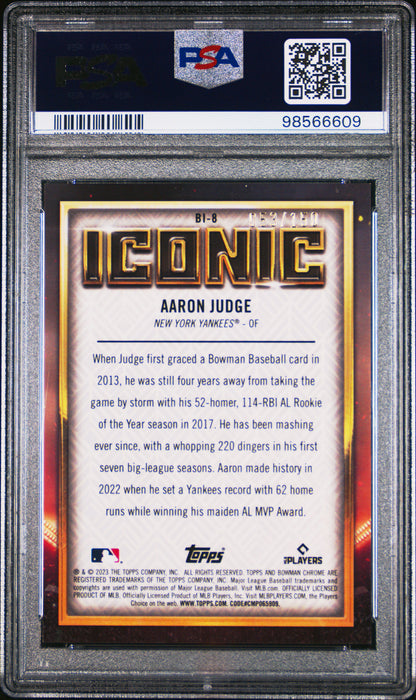 2023 Bowman Chrome Aaron Judge Iconic Atomic 53/150 PSA 9