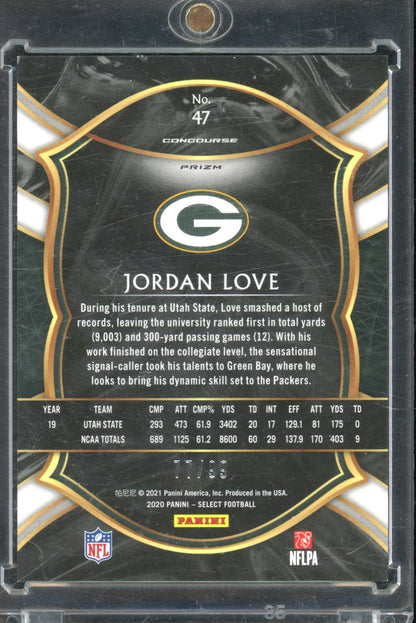 2020 Select Jordan Love Red 77/99 RC