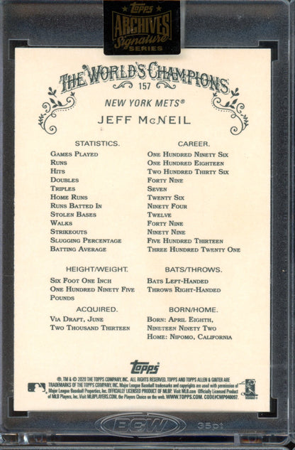 2022 Archives Signature Jeff McNeil Auto 1/1