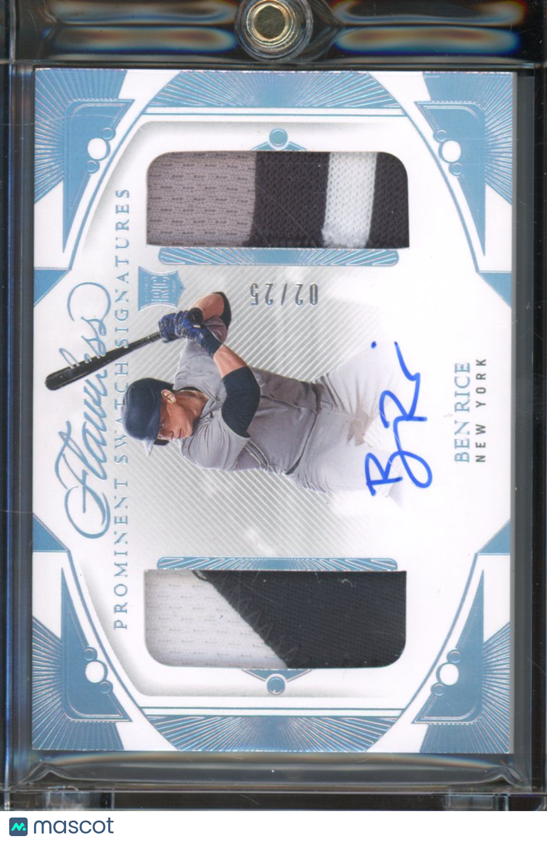 2024 Panini Flawless Ben Rice Prominent Swatches Signatures Rookie /25