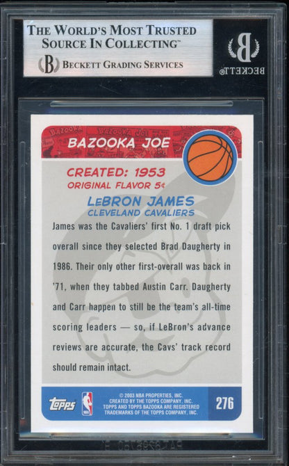 2003-04 Lebron James Bazooka Rookie BGS 9