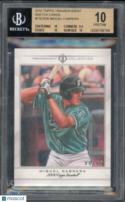 2016 Transcendent Miguel Cabrera Sketch /65 BGS 10