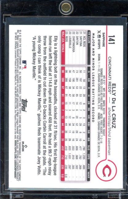 2024 Topps Chrome Elly De La Cruz Gold Sapphire Rookie /50