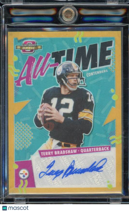 2021 Contenders Optic Terry Bradshaw All Time Contenders Gold /10 Auto
