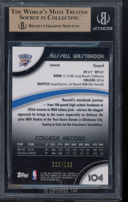 2007 Finest Russell Westbrook Blue Refractor 020/199 BGS 9.5 RC
