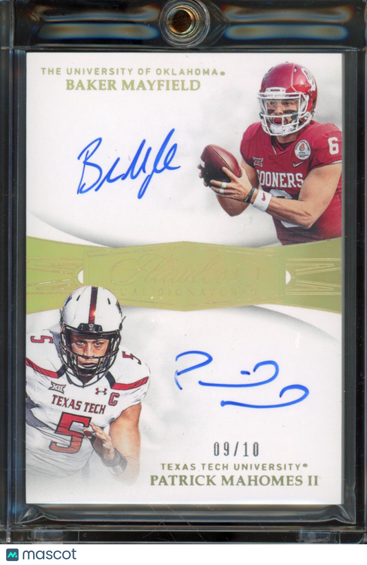 2019 Flawless Baker Mayfield Patrick Mahomes II Gold Dual Auto /10