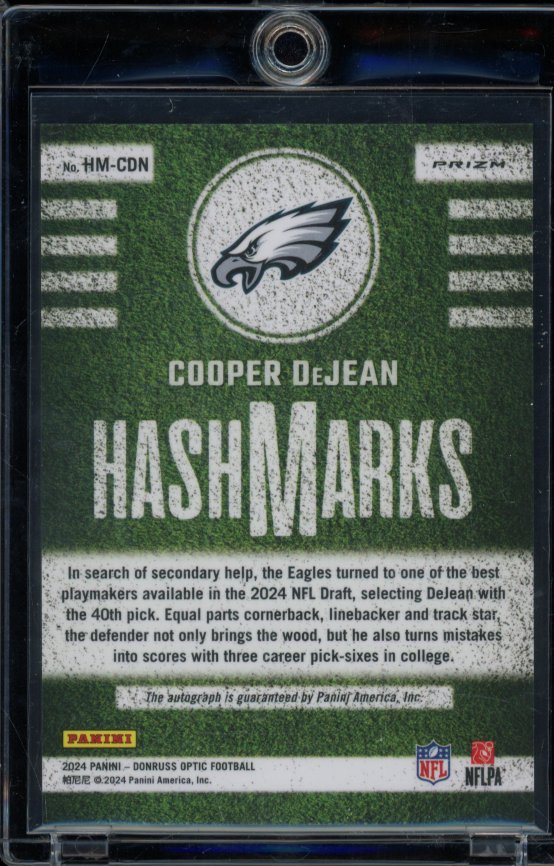 2024 Optic Cooper Dejean Hash Marks Rookie Auto