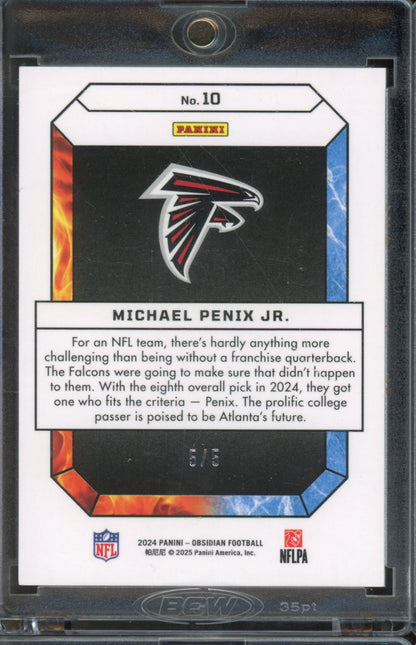 2024 Obsidian Michael Penix Jr Fire And Ice Rookie Green /5