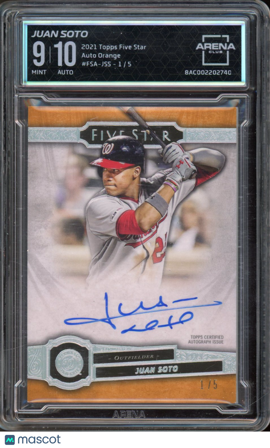 2021 Topps Five Star Juan Soto /5 Area Club 9/10