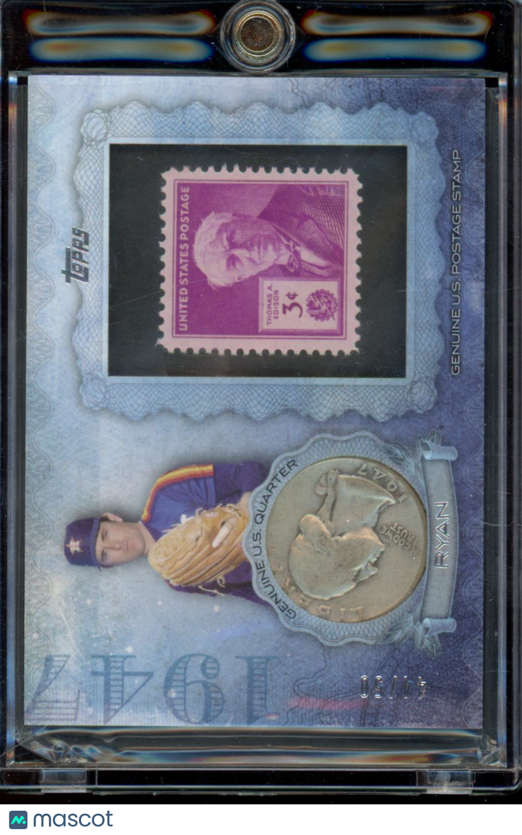2015 Topps Nolan Ryan 1947 Quarter And Stamp /50