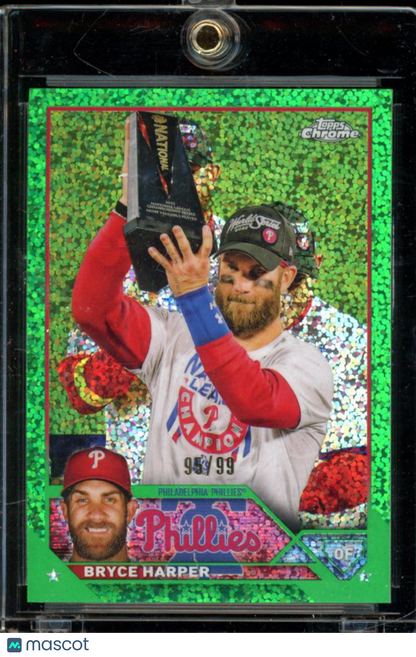 2023 Topps Chrome Bryce Harper Image Variation /99 Green Sp