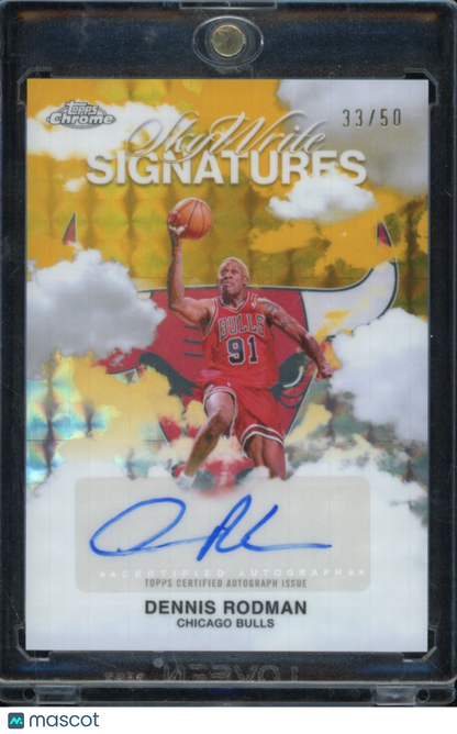 2025-26 Topps Chrome Dennis Rodman Skywrite Signatures Gold Auto /50