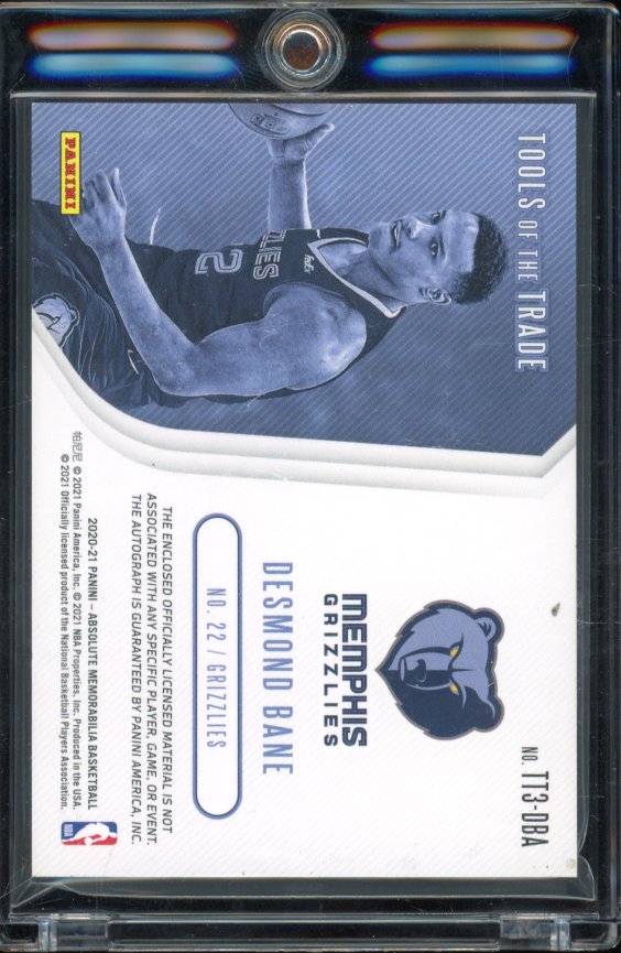 2020-21 Absolute Desmond Bane Patch Auto /49