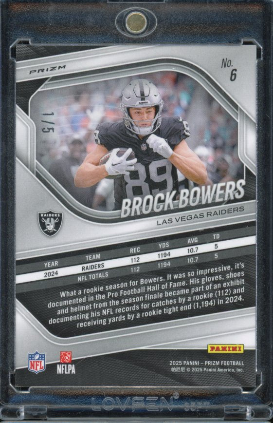 2025 Prizm Brock Bowers Green Shimmer 1/5