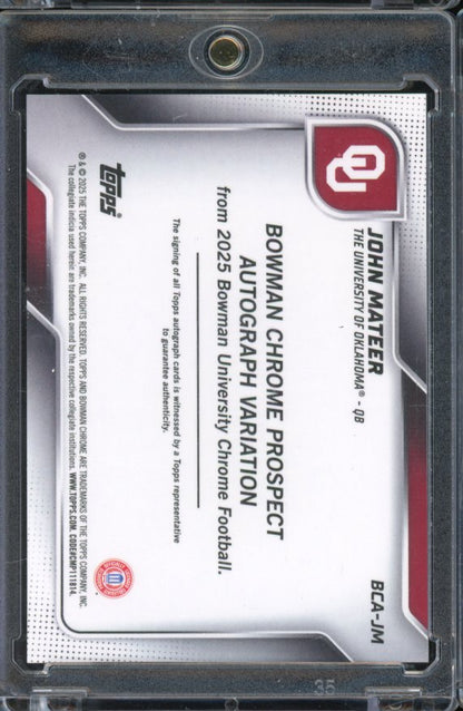 2025 Bowman U Chrome John Mateer Gold Shimmer Auto /50