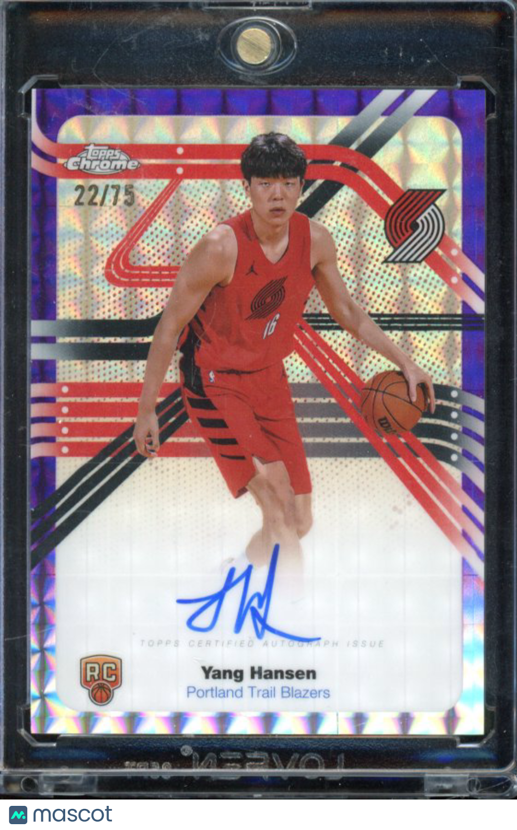 2025-26 Topps Chrome Yang Hansen Purple Next Stop Rookie Auto /75