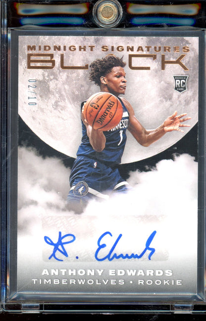 2020-21 Panini Black Anthony Edwards Rookie Auto /10