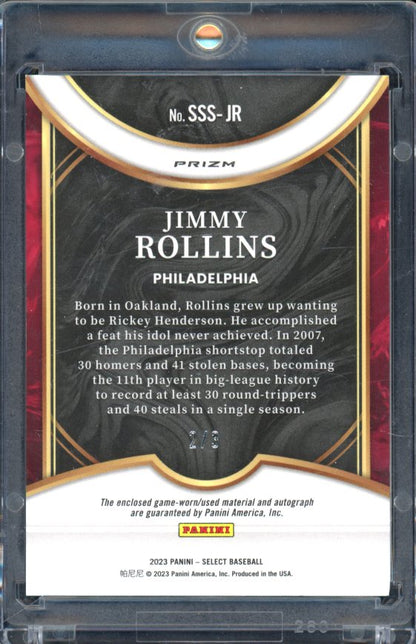 2023 Select Jimmy Rollins Pulsar Patch Auto /3