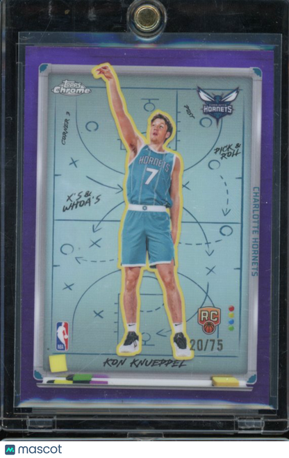 2025-26 Topps Chrome Kon Knueppel Purple X's and Whoa's Rookie /75