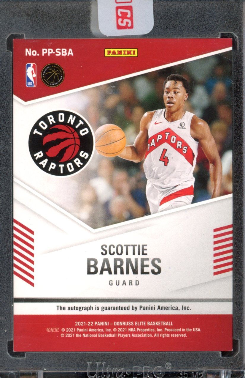 2021 Donruss Elite Scottie Barnes Pen Pals Blue Auto /35 RC