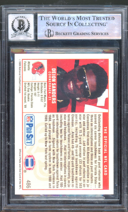 1989 Pro Set Deion Sanders Auto RC BGS 10 AUTO