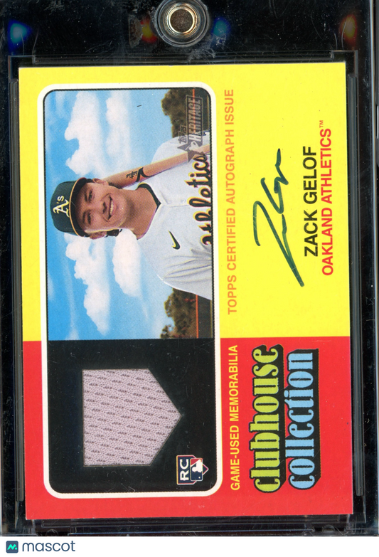 2024 Topps Heritage High Number Zack Gelof Clubhouse Relic Auto /25