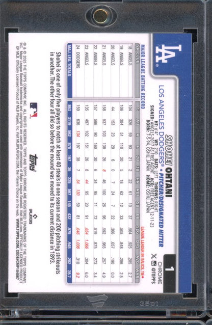2025 Topps Chrome Shohei Ohtani Lightboard Refractor