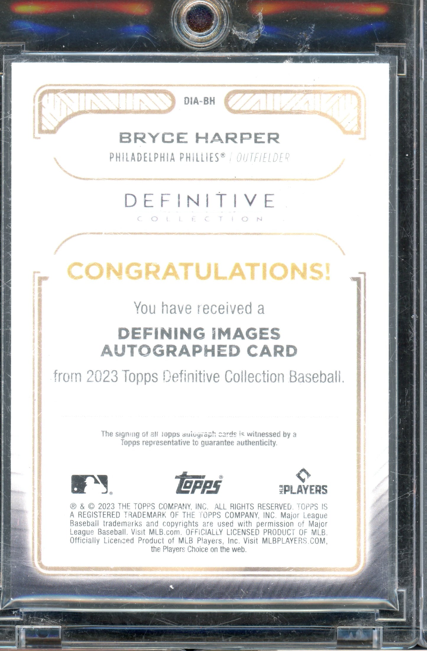 2023 Definitive Bryce Harper Green Defining Images Auto /10