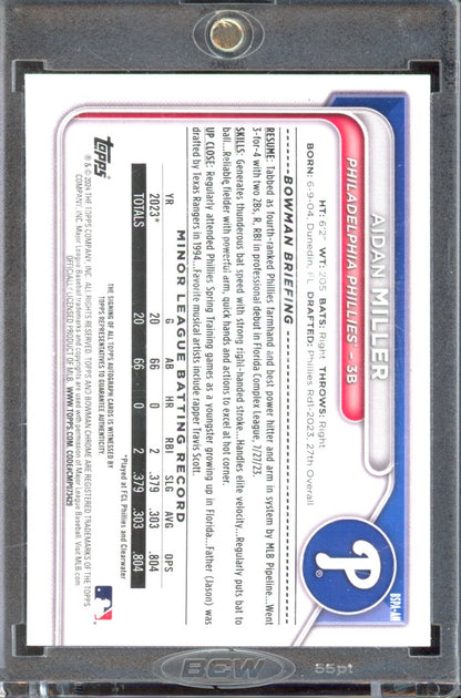 2023 Bowman Chrome Aidan Miller Sapphire Auto