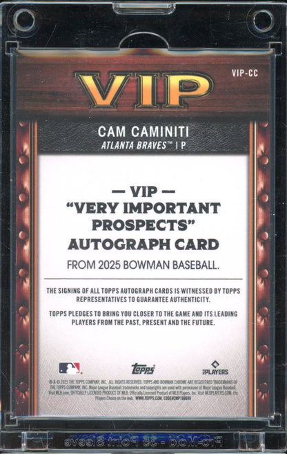 2025 Topps Chrome Cam Caminiti Vip Auto /99