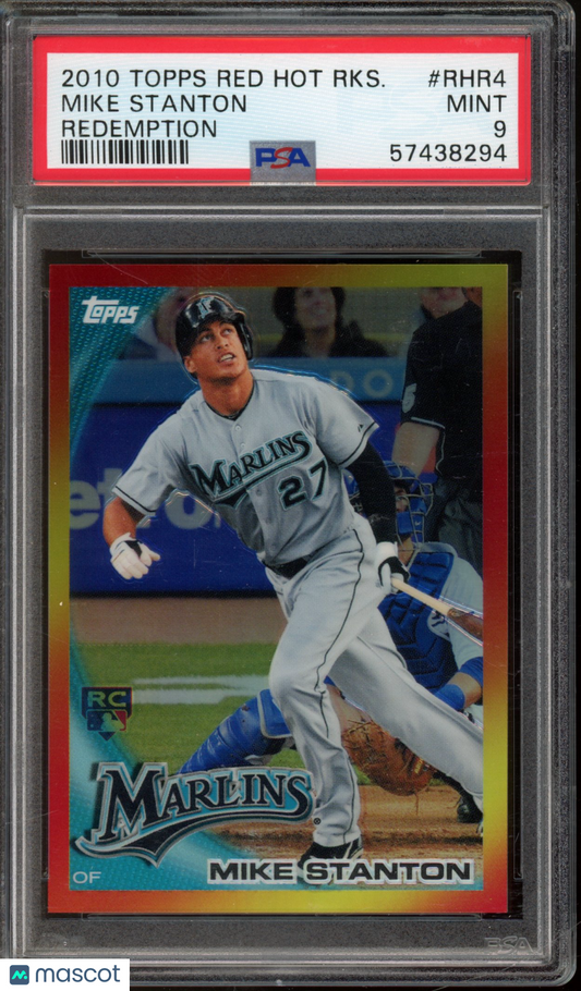 2010 Topps Mike Stanton Red Hot Rookies Redemption PSA 9 RC