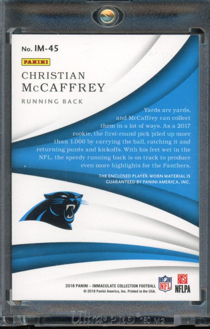 2018 Immaculate Christian Mccaffrey Jumbo Patch /50