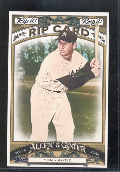 2024 Allen & Ginter Mickey Mantle Jumbo Triple Rip 18/99