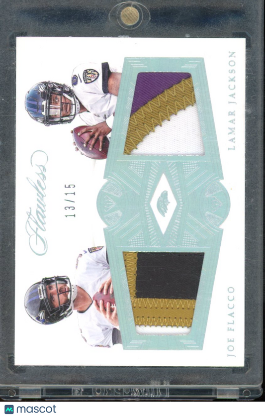 2018 Flawless Lamar Jackson Joe Flacco Rookie Patch /15