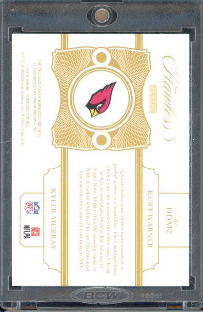 2019 Flawless Kurt Warner Kyler Murray Rookie Dual Patch /25