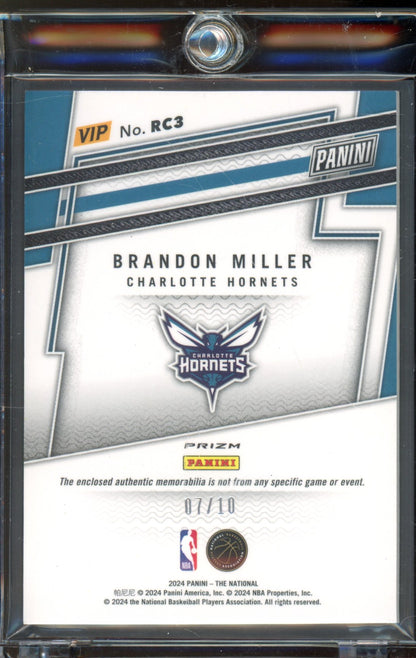 2024 Panini The National Brandon Miller Gold Patch 07/10 RC