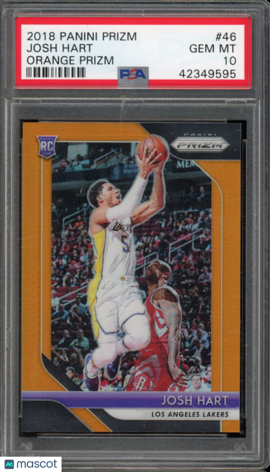 2018-19 Prizm Josh Hart Orange Rookie /49 PSA 10