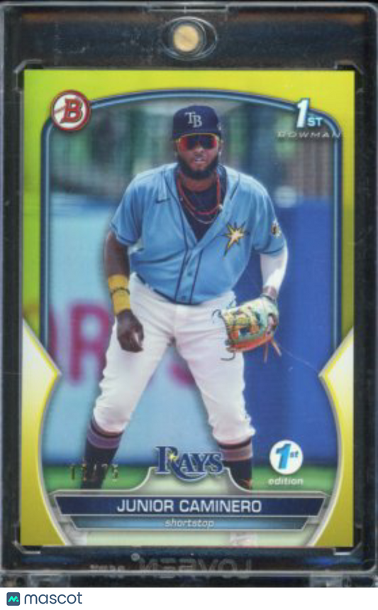 2023 Bowman Junior Caminero 1st Edition Yellow /75