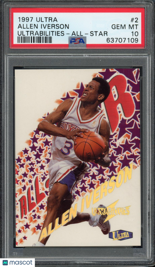 1997 Fleer Ultra Ultrabilities Allen Iverson All-Star PSA 10