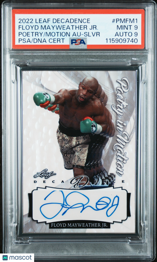 2022 Leaf Decadence Floyd Mayweather Poetry In Motion Auto /2 PSA 9/9